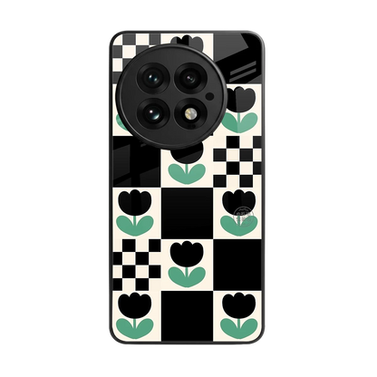 Minimalistic Flower Pattern back phone cover | glass case for oneplus 13