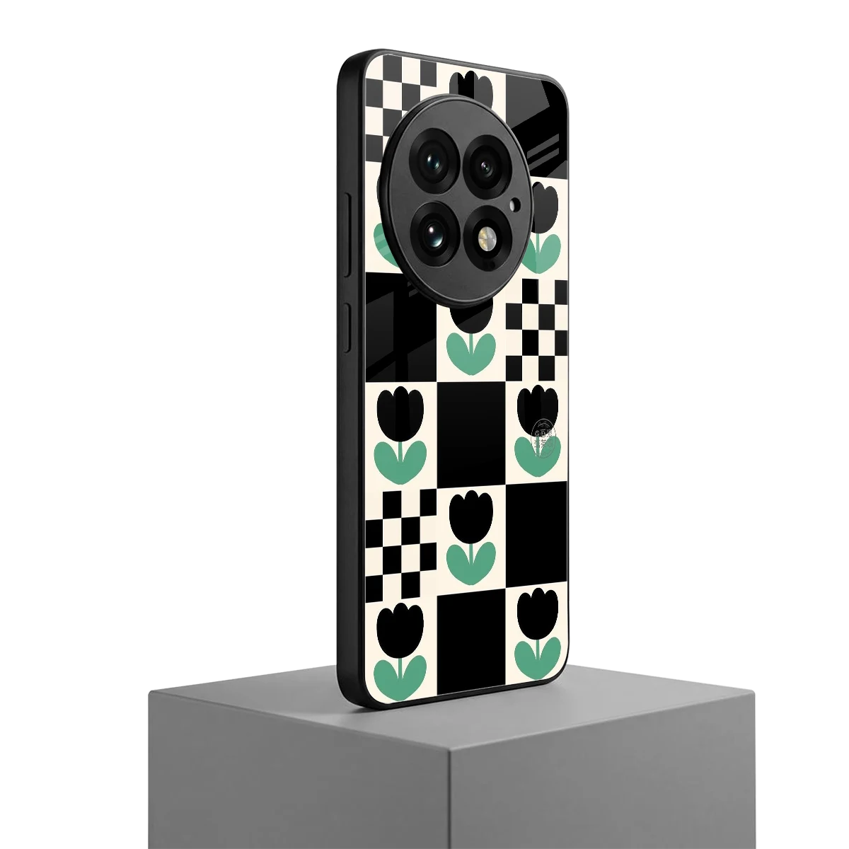 Minimalistic Flower Pattern oneplus 13 mobile cover | shockproof glass phone case