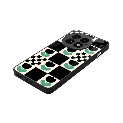 Minimalistic Flower Pattern stylish phone case for oneplus 13 | glossy glass and slim fit