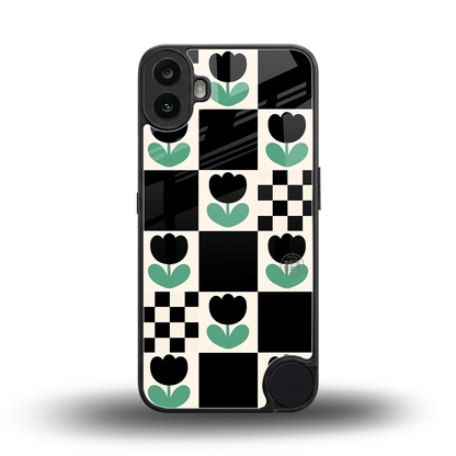 Minimalistic Flower Pattern back phone cover | glass case for cmf nothing phone 1