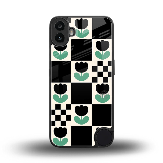 Minimalistic Flower Pattern back phone cover | glass case for cmf nothing phone 1