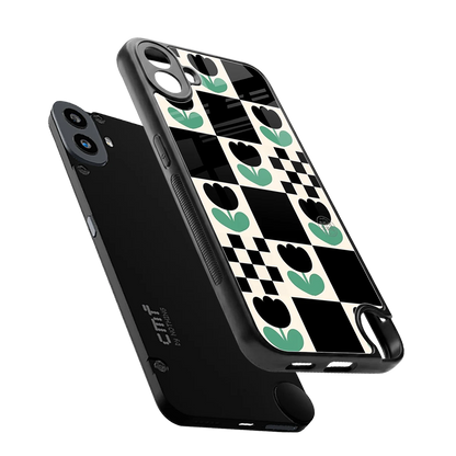 Minimalistic Flower Pattern sleek cmf nothing phone 1 cover with tempered glass back and TPU edges