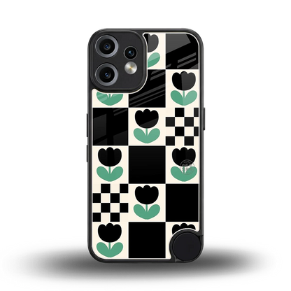 Minimalistic Flower Pattern back phone cover | glass case for cmf nothing phone 2 pro