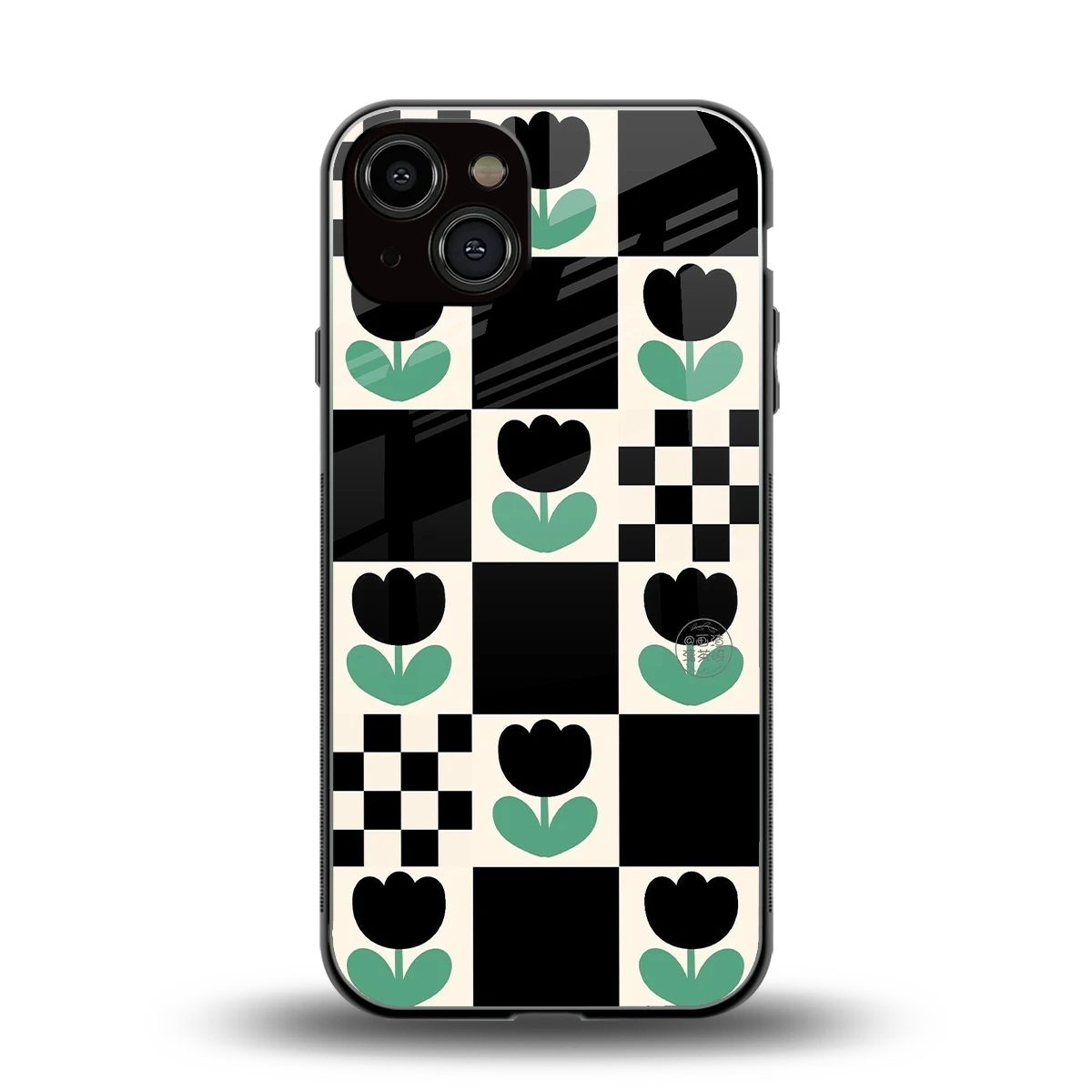 Minimalistic Flower Pattern back phone cover | glass case for iphone 14