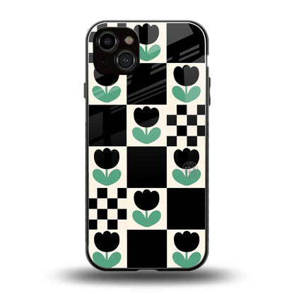 Minimalistic Flower Pattern back phone cover | glass case for iphone 14 plus