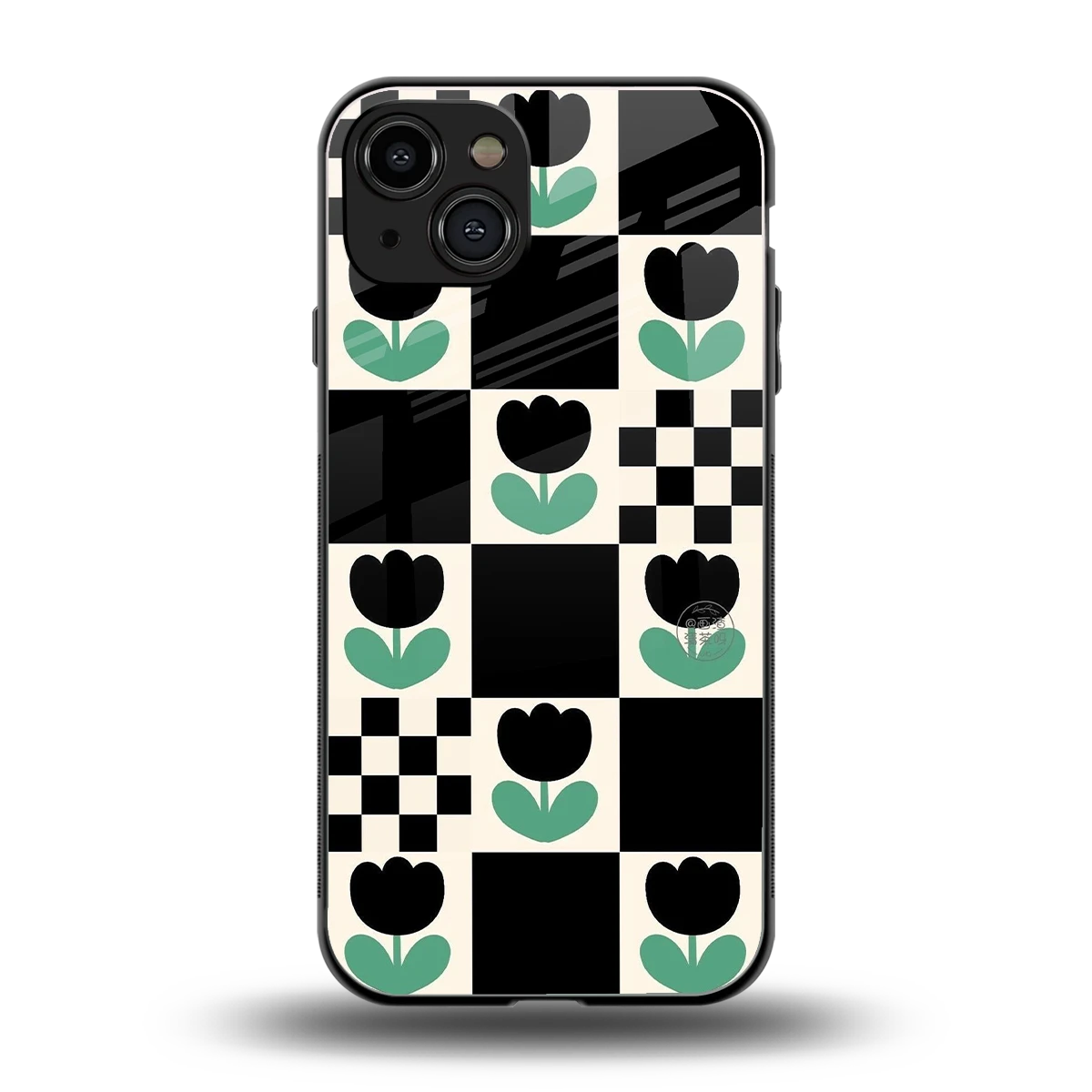 Minimalistic Flower Pattern back phone cover | glass case for iphone 15