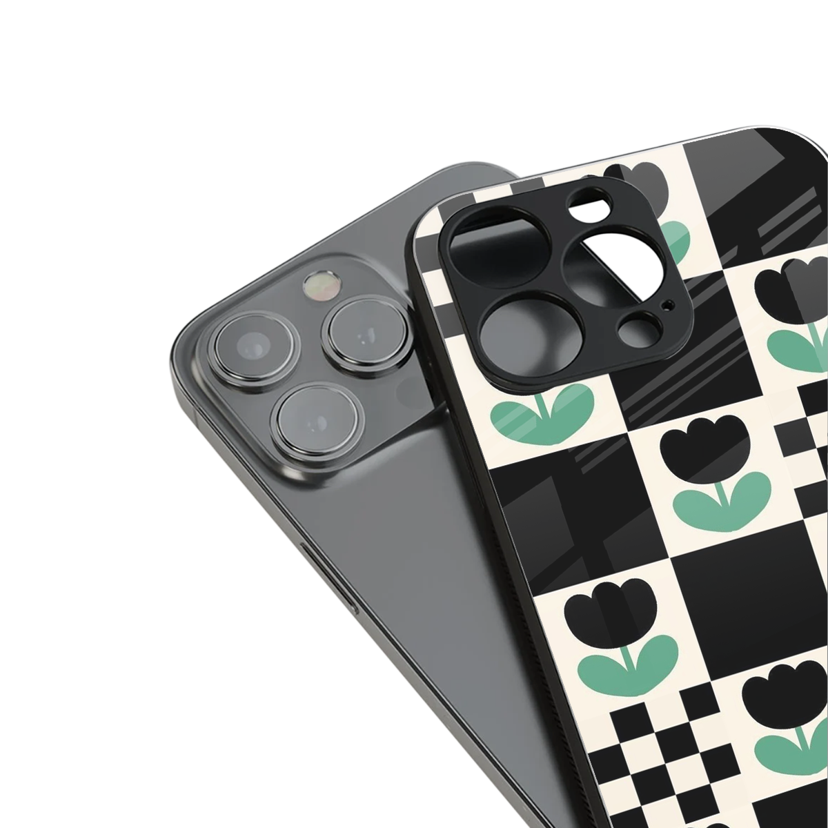 Minimalistic Flower Pattern Phone Case for Iphone 16 | Glass Case