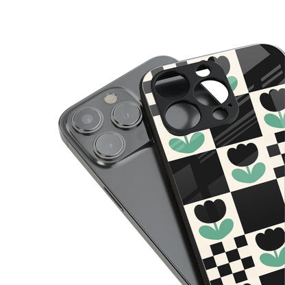 Minimalistic Flower Pattern Phone Case for Iphone 16 | Glass Case