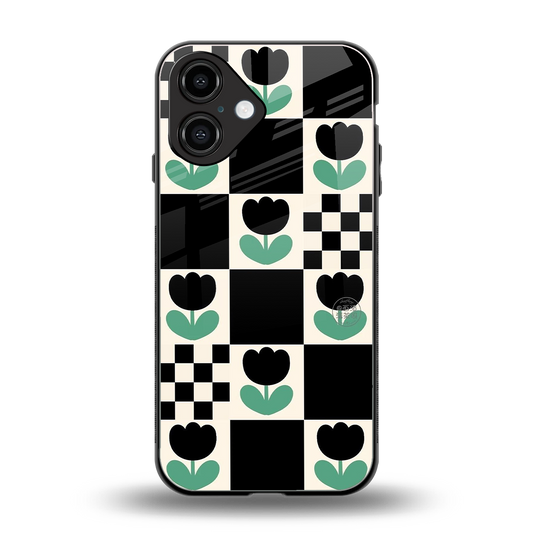 Minimalistic Flower Pattern Phone Case for Iphone 16 | Glass Case