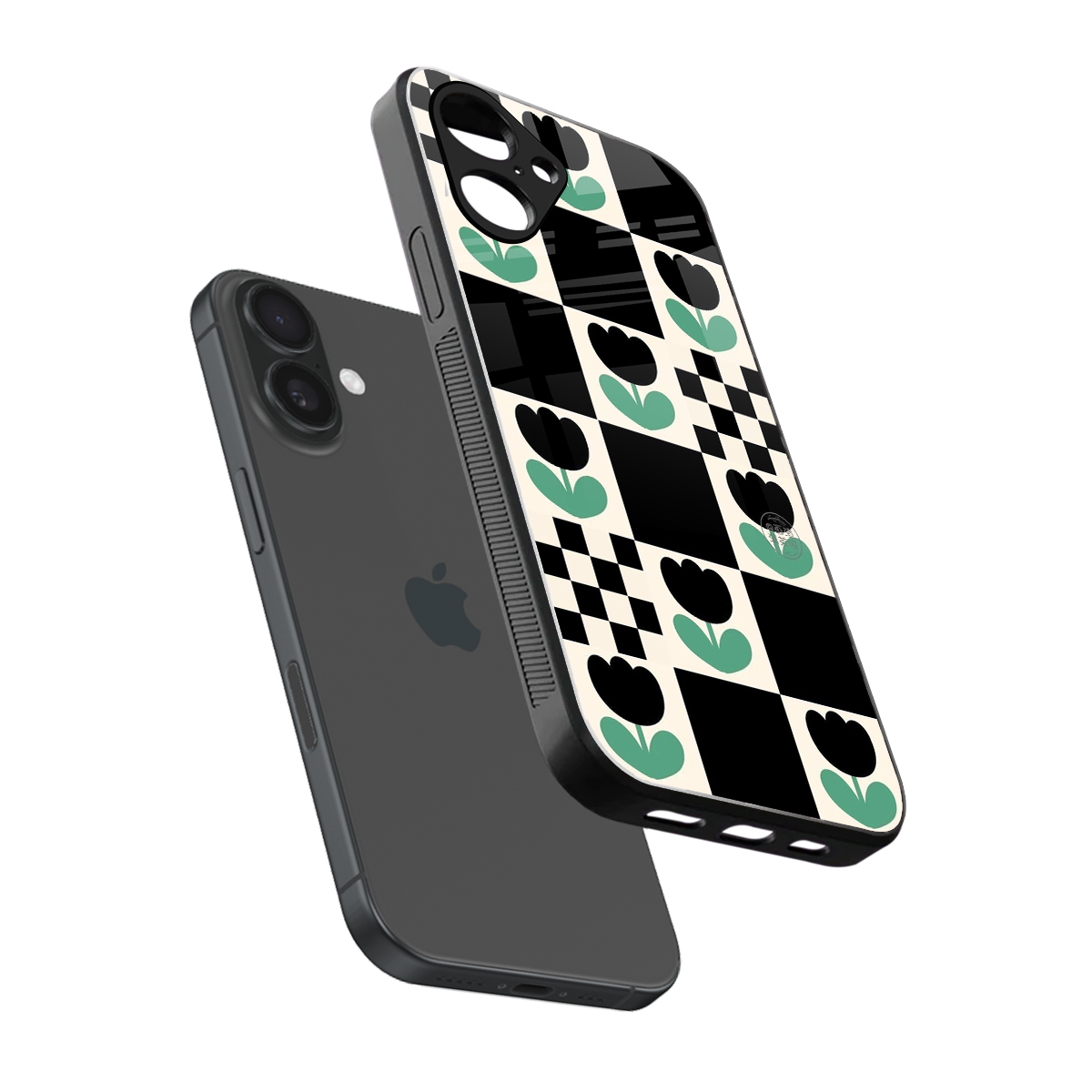 Minimalistic Flower Pattern Phone Case for Iphone 16 | Glass Case