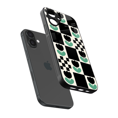 Minimalistic Flower Pattern Phone Case for Iphone 16 | Glass Case