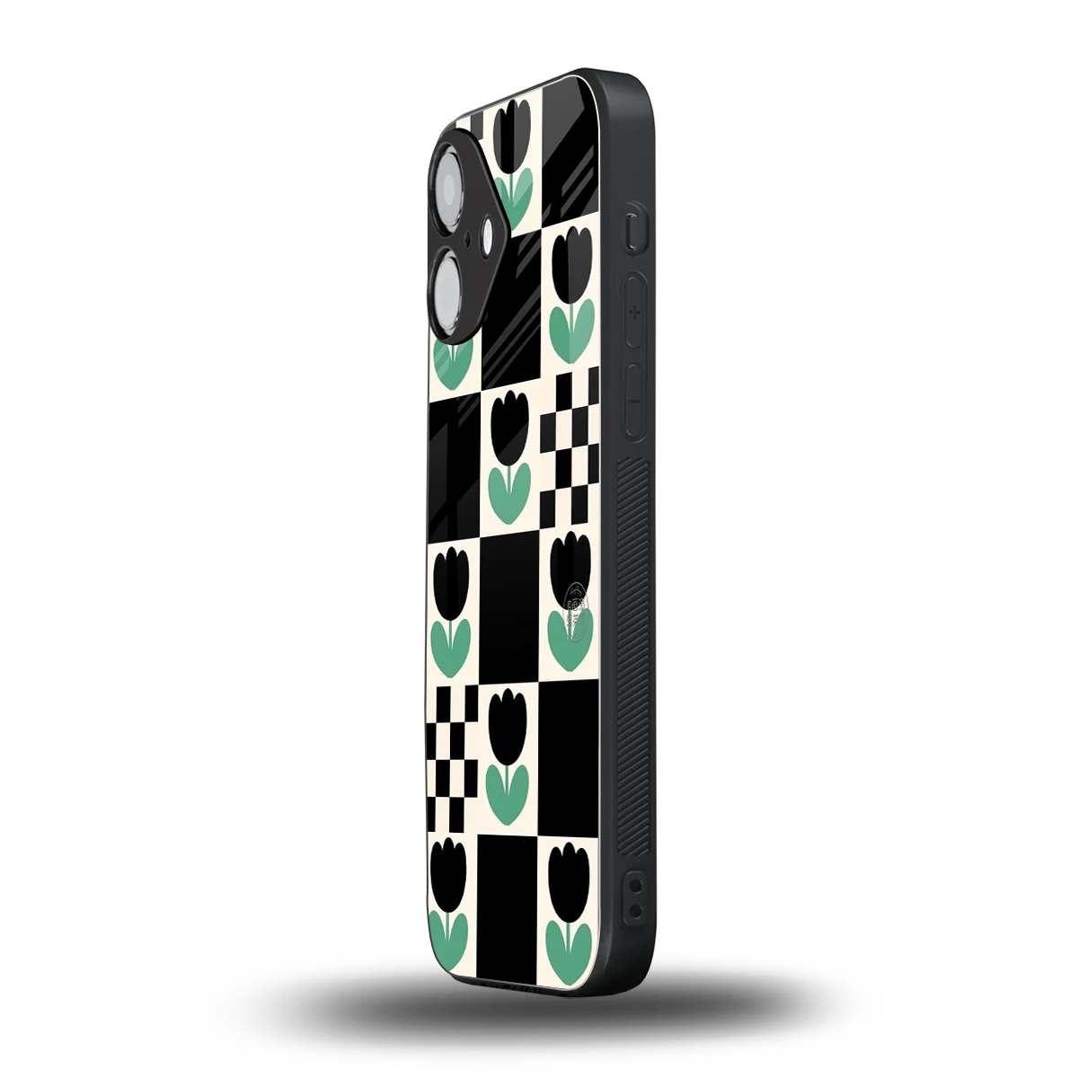 Minimalistic Flower Pattern iPhone 16 mobile cover | shockproof glass phone case