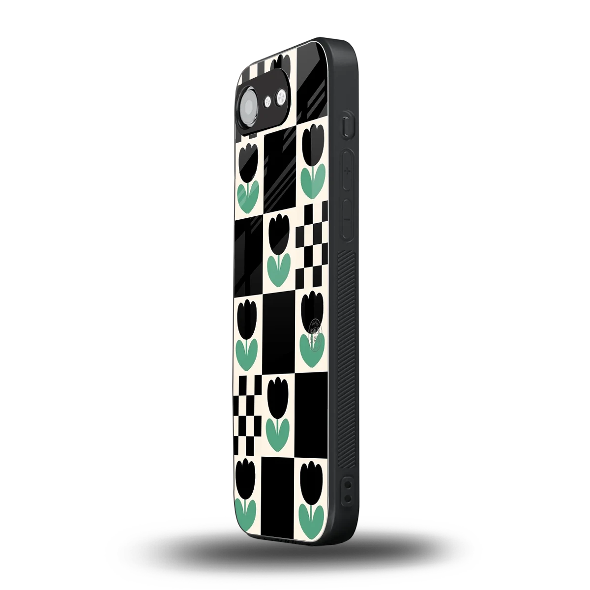 Minimalistic Flower Pattern iphone 16e mobile cover | shockproof glass phone case