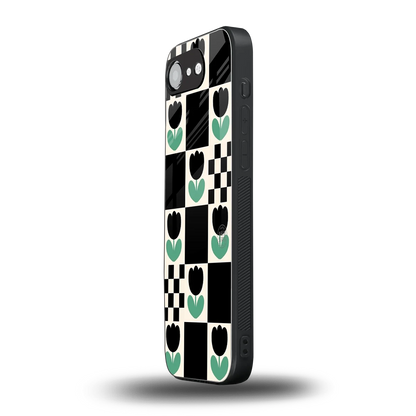 Minimalistic Flower Pattern iphone 16e mobile cover | shockproof glass phone case