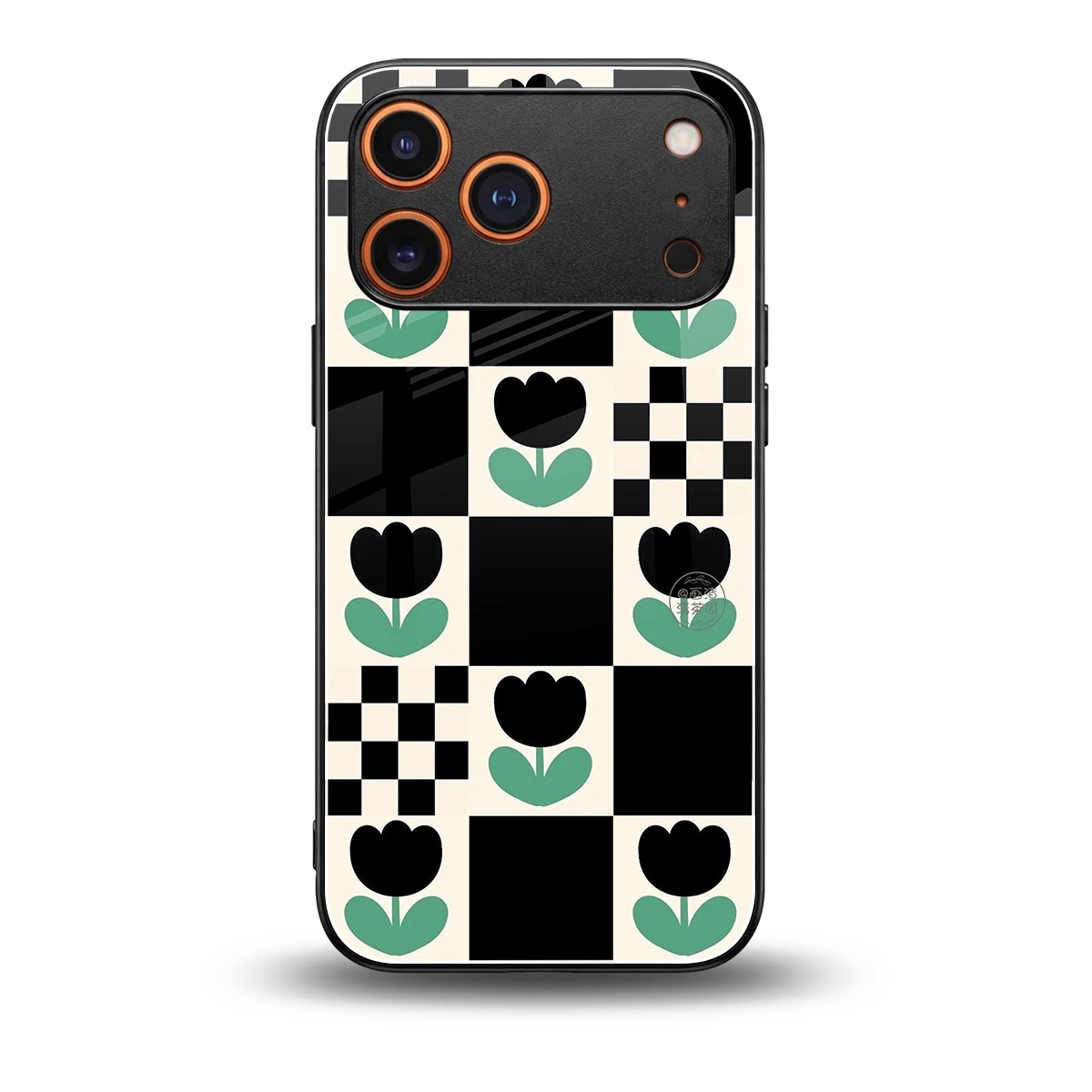 Minimalistic Flower Pattern back phone cover | glass case for iphone 17 pro