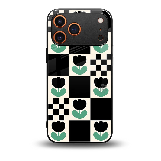 Minimalistic Flower Pattern back phone cover | glass case for iphone 17 pro max