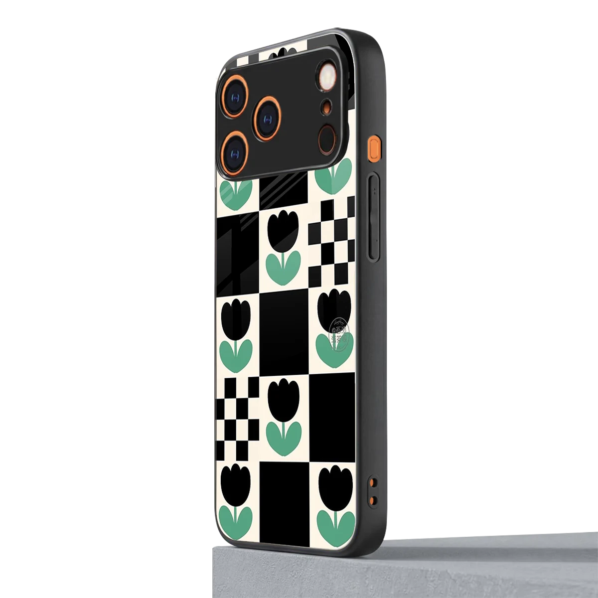 Minimalistic Flower Pattern iphone 17 pro mobile cover | shockproof glass phone case