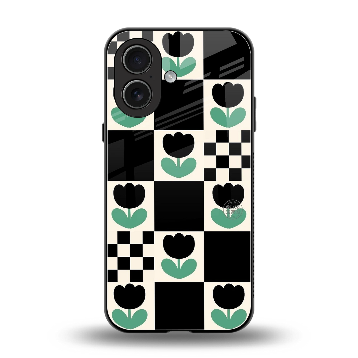 Minimalistic Flower Pattern back phone cover | glass case for iphone 17
