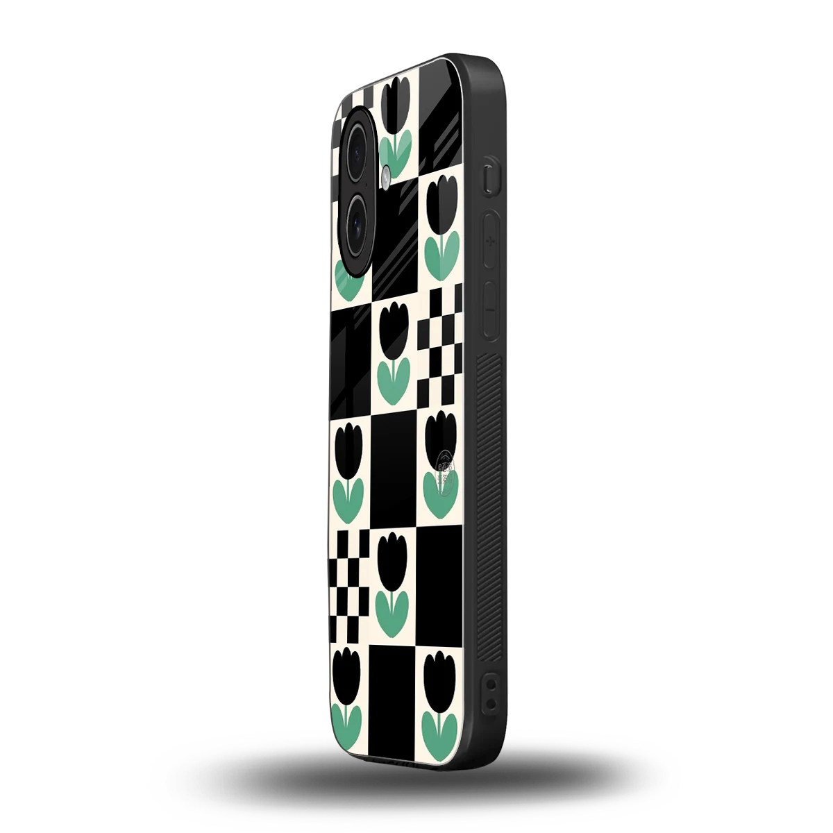 Minimalistic Flower Pattern iphone 17 mobile cover | shockproof glass phone case