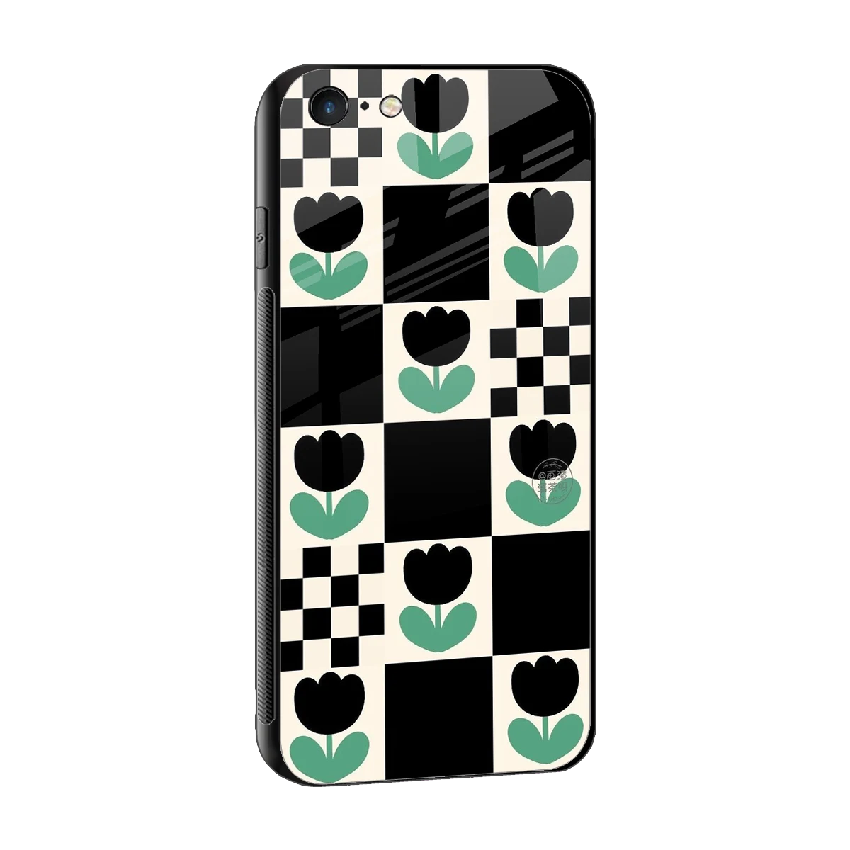 Minimalistic Flower Pattern sleek iphone 6 cover with tempered glass back and TPU edges