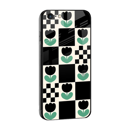 Minimalistic Flower Pattern sleek iphone 6 cover with tempered glass back and TPU edges