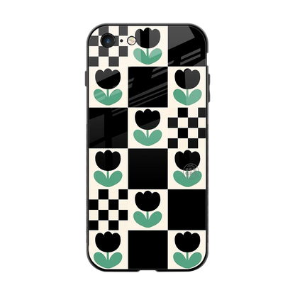 Minimalistic Flower Pattern back phone cover | glass case for iphone 7