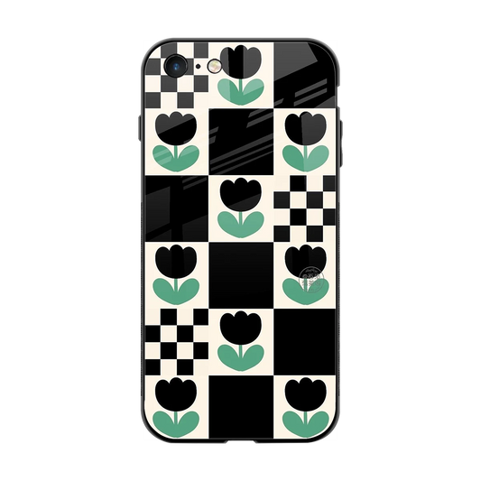 Minimalistic Flower Pattern back phone cover | glass case for iphone 7