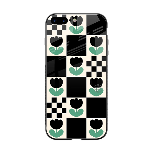 Minimalistic Flower Pattern back phone cover | glass case for iphone 8 plus