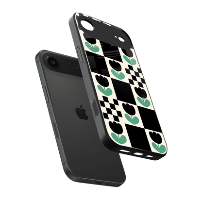Minimalistic Flower Pattern sleek iphone air cover with tempered glass back and TPU edges