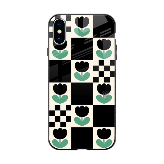 Minimalistic Flower Pattern back phone cover | glass case for iphone xs