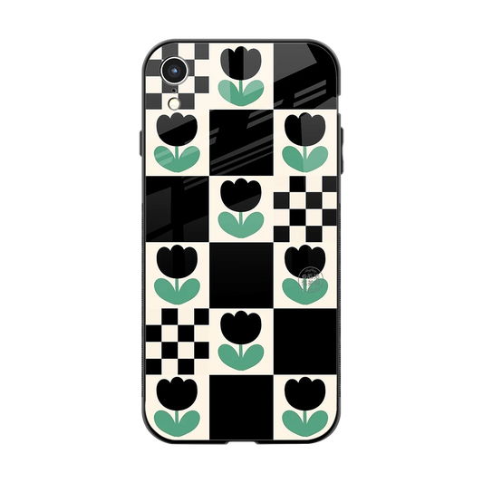 Minimalistic Flower Pattern back phone cover | glass case for iphone xr