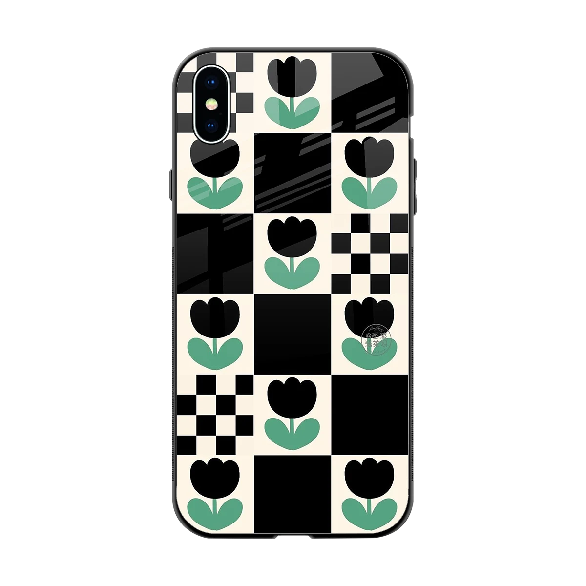 Minimalistic Flower Pattern back phone cover | glass case for iphone xs max