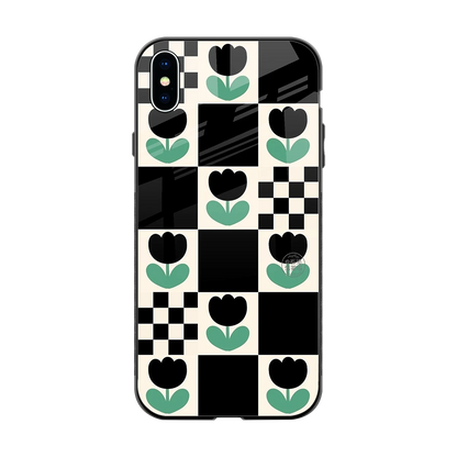 Minimalistic Flower Pattern back phone cover | glass case for iphone xs max