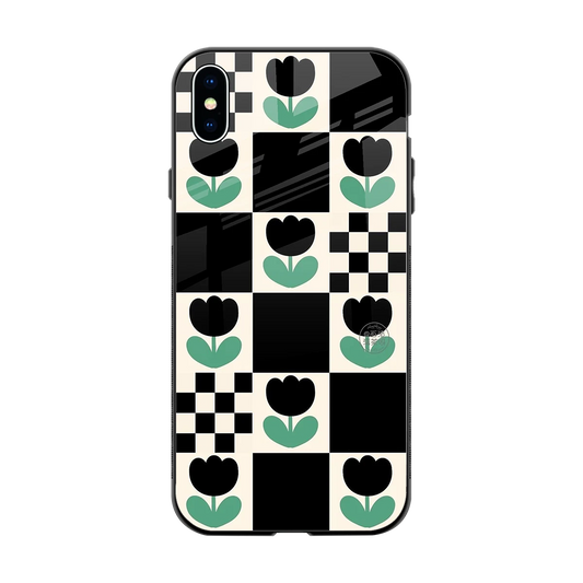 Minimalistic Flower Pattern back phone cover | glass case for iphone xs max