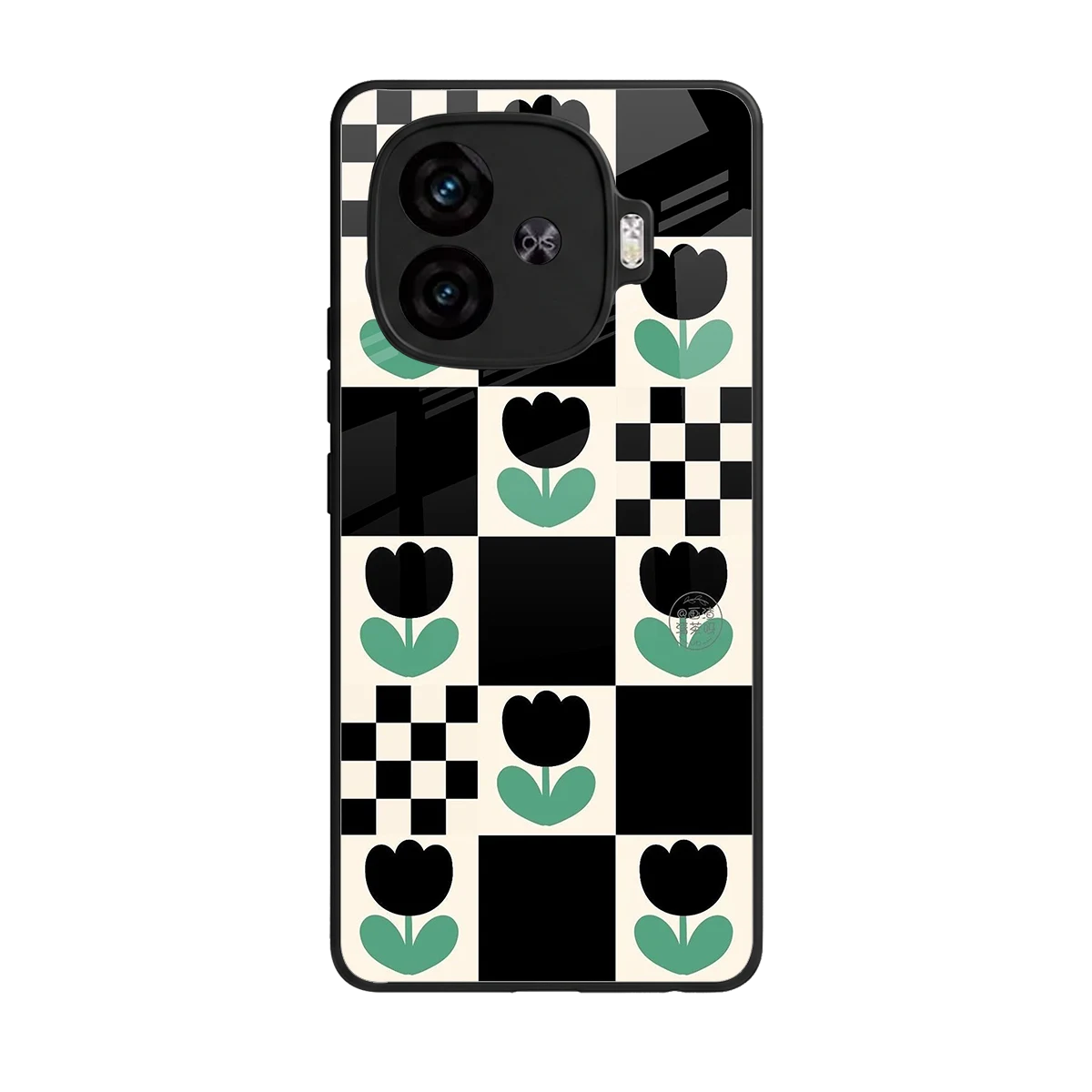 Minimalistic Flower Pattern back phone cover | glass case for iqoo neo 10r 5g