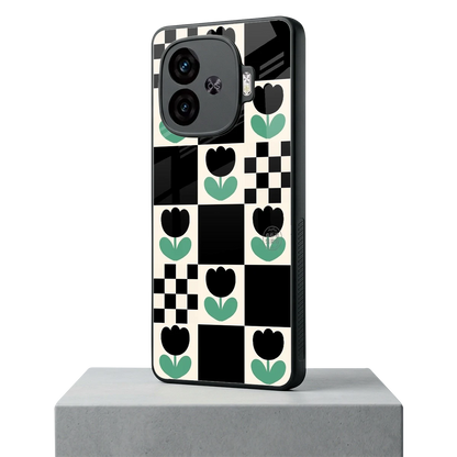 Minimalistic Flower Pattern iqoo neo 10r 5g mobile cover | shockproof glass phone case