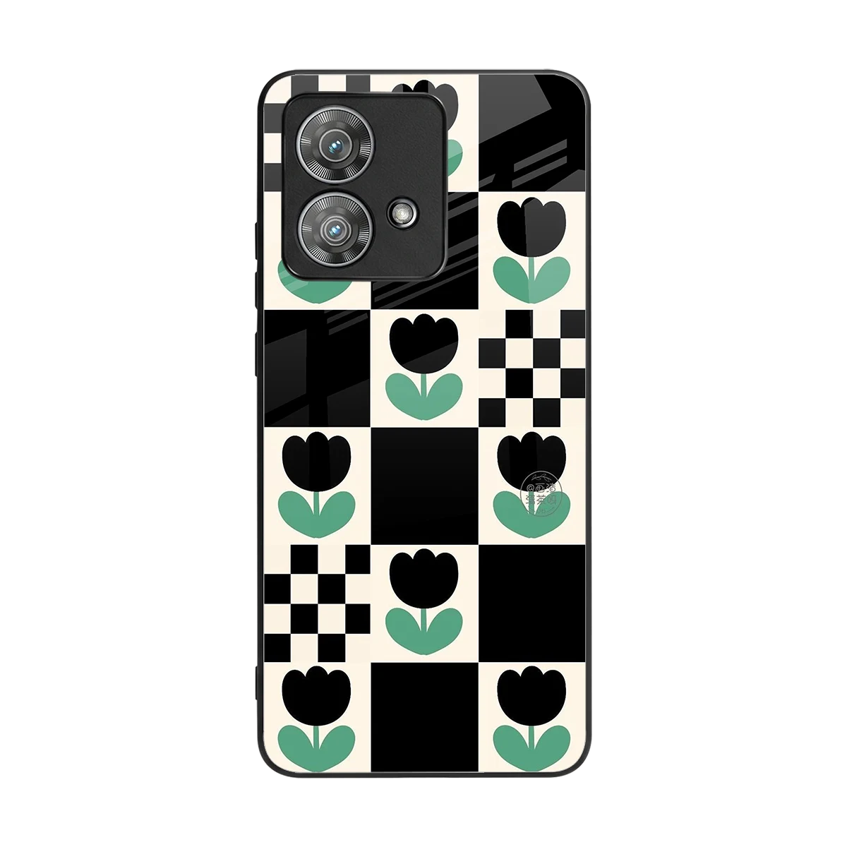 Minimalistic Flower Pattern back phone cover | glass case for motorola edge 40 neo 5g