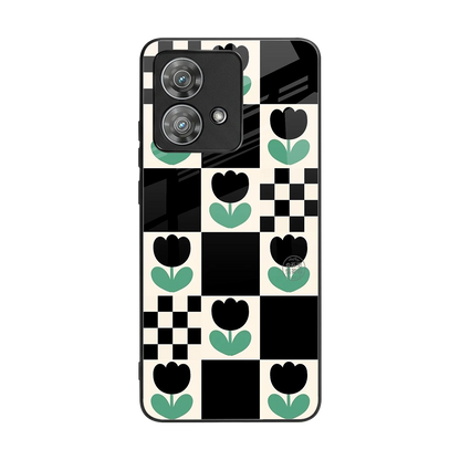 Minimalistic Flower Pattern back phone cover | glass case for motorola edge 40 neo 5g