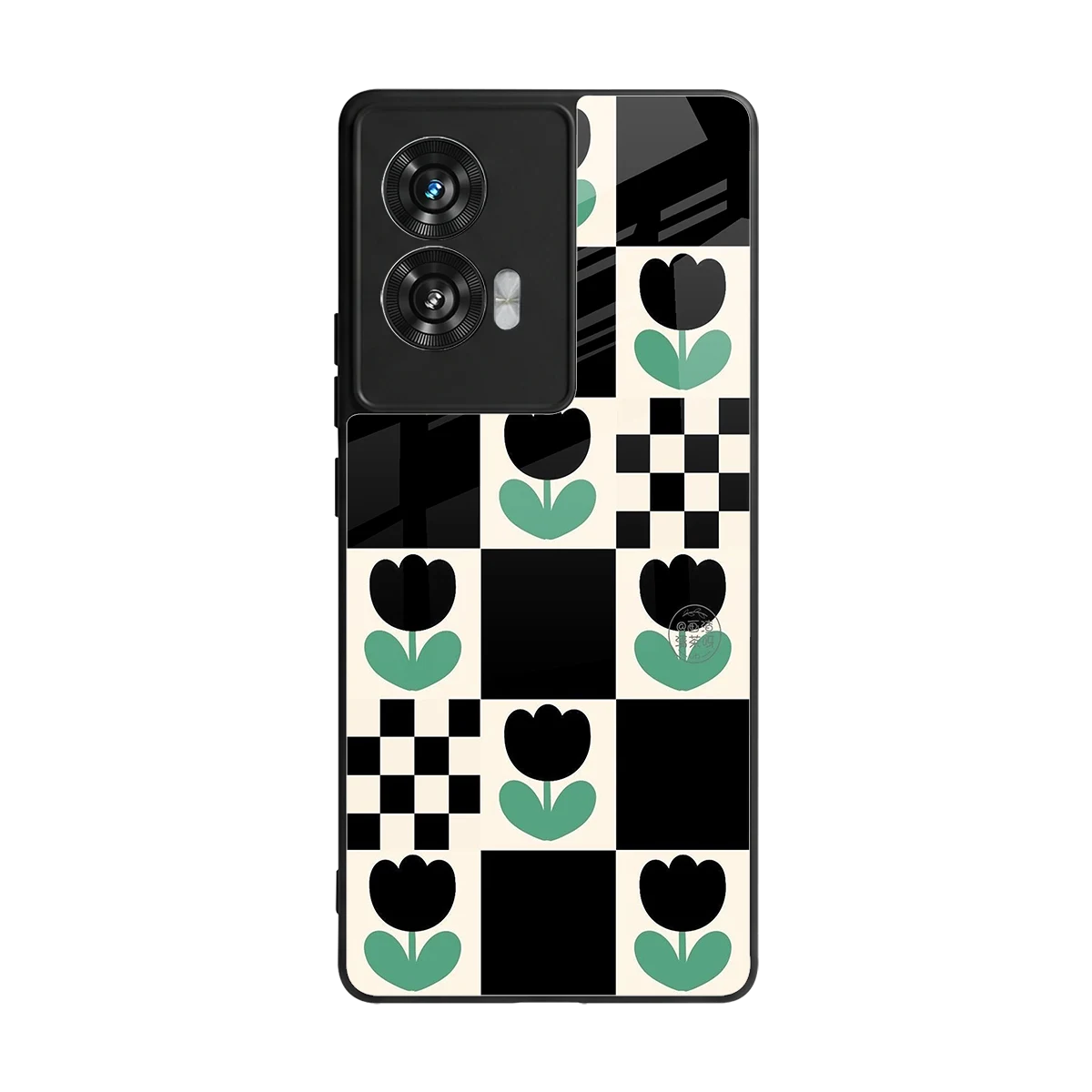 Minimalistic Flower Pattern back phone cover | glass case for motorola edge 50 fusion
