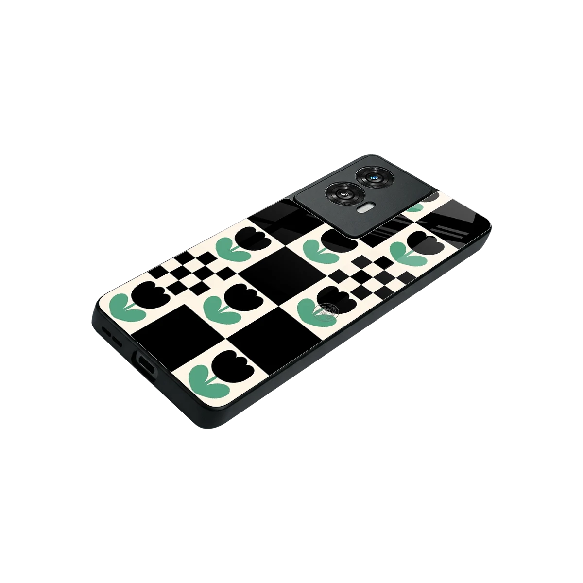 Minimalistic Flower Pattern stylish phone case for motorola edge 50 fusion | glossy glass and slim fit