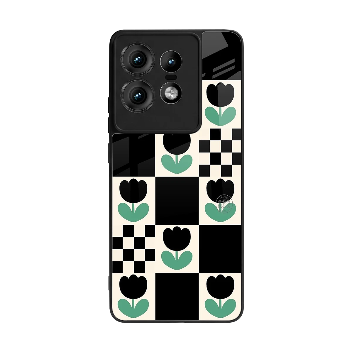 Minimalistic Flower Pattern back phone cover | glass case for motorola edge 50 pro