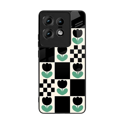Minimalistic Flower Pattern back phone cover | glass case for motorola edge 50 pro