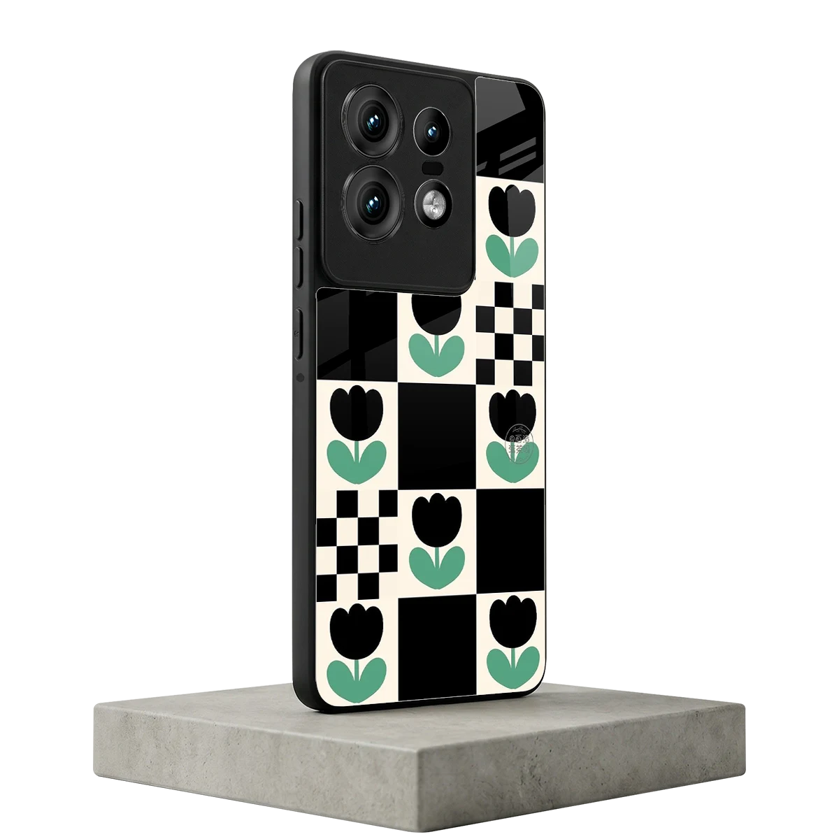 Minimalistic Flower Pattern motorola edge 50 pro mobile cover | shockproof glass phone case