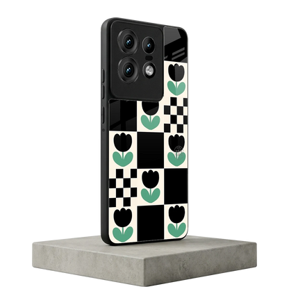 Minimalistic Flower Pattern motorola edge 50 pro mobile cover | shockproof glass phone case