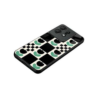 Minimalistic Flower Pattern stylish phone case for motorola edge 50 pro | glossy glass and slim fit