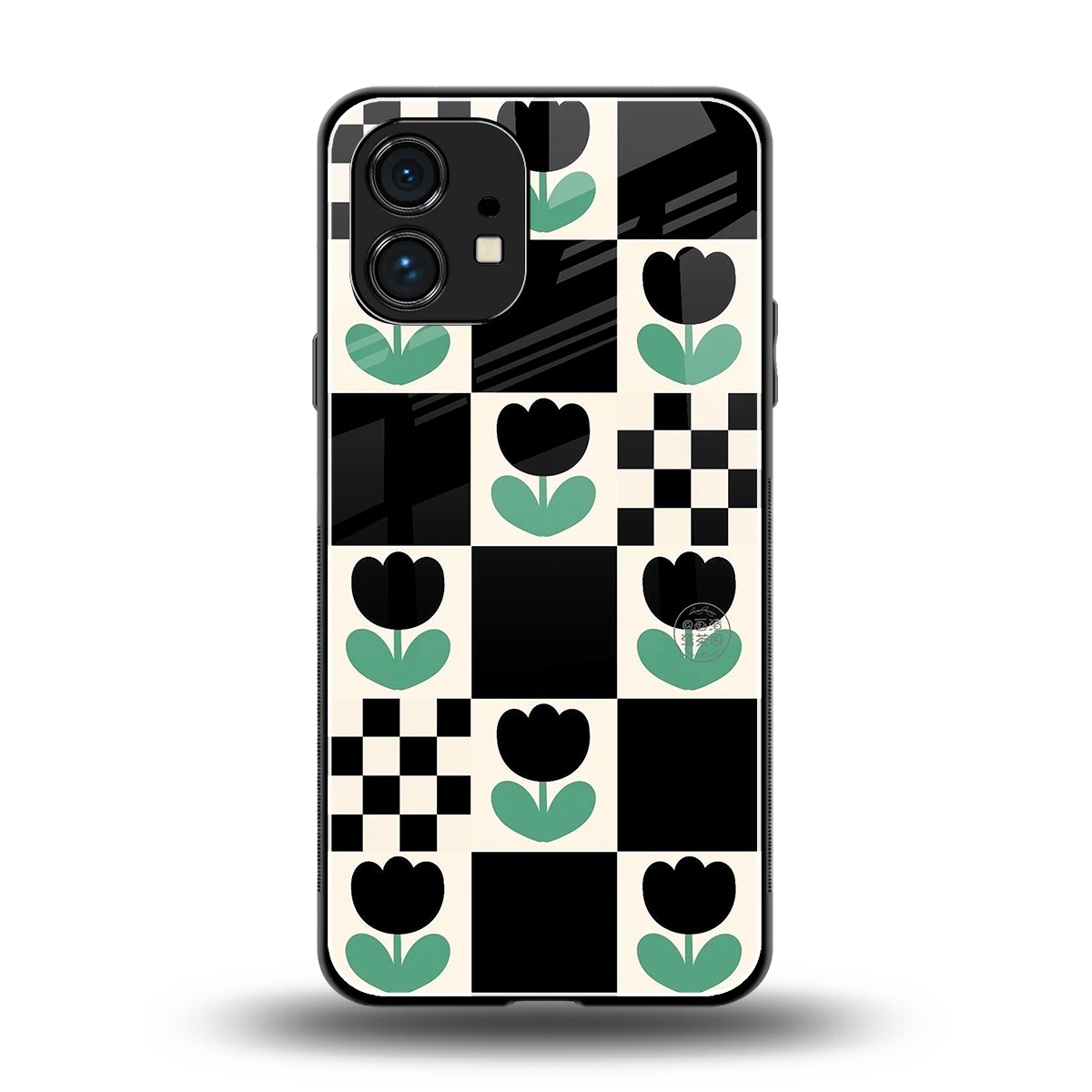Minimalistic Flower Pattern back phone cover | glass case for nothing phone 1