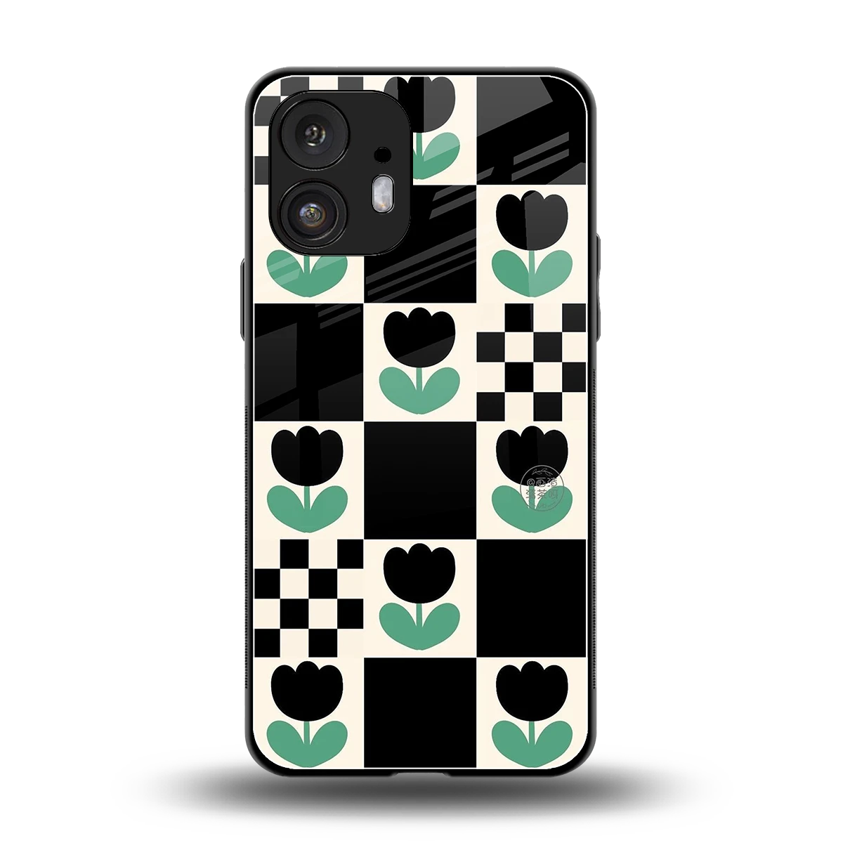Minimalistic Flower Pattern back phone cover | glass case for nothing phone 2