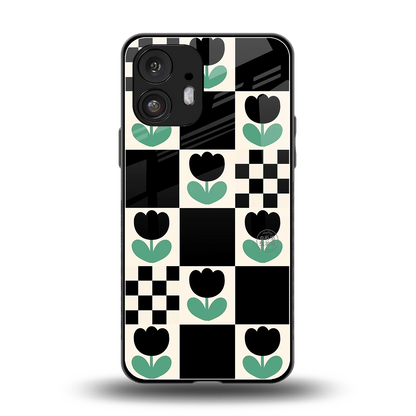Minimalistic Flower Pattern back phone cover | glass case for nothing phone 2