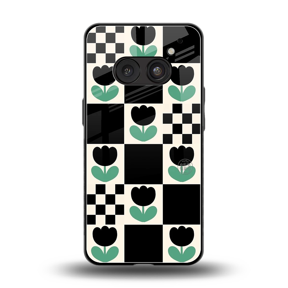 Minimalistic Flower Pattern back phone cover | glass case for nothing phone 2a plus