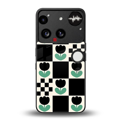Minimalistic Flower Pattern back phone cover | glass case for nothing phone 3